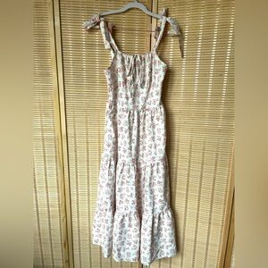 Floral Maxi Dress with Tie Straps